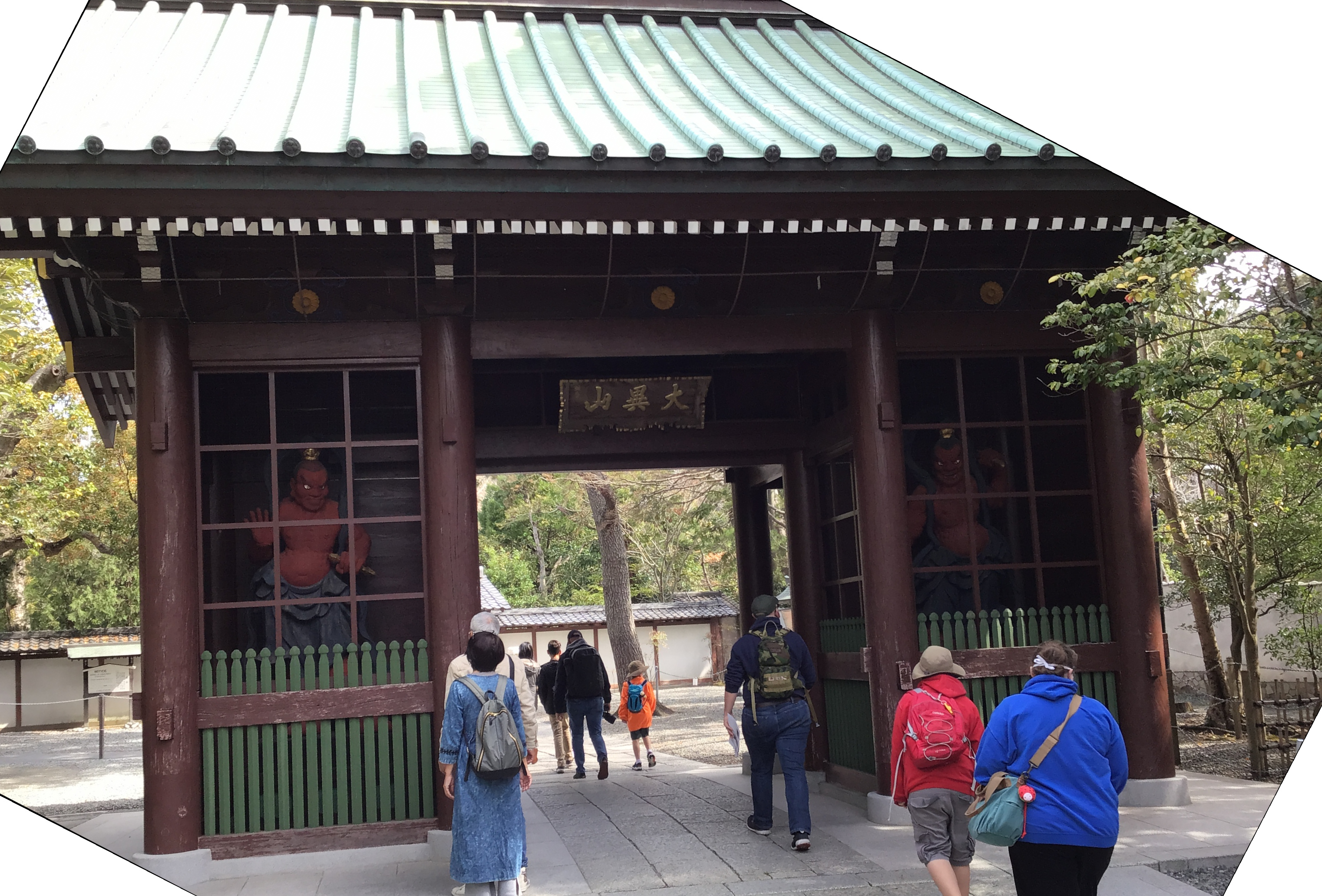 The gate outside the front of the temple