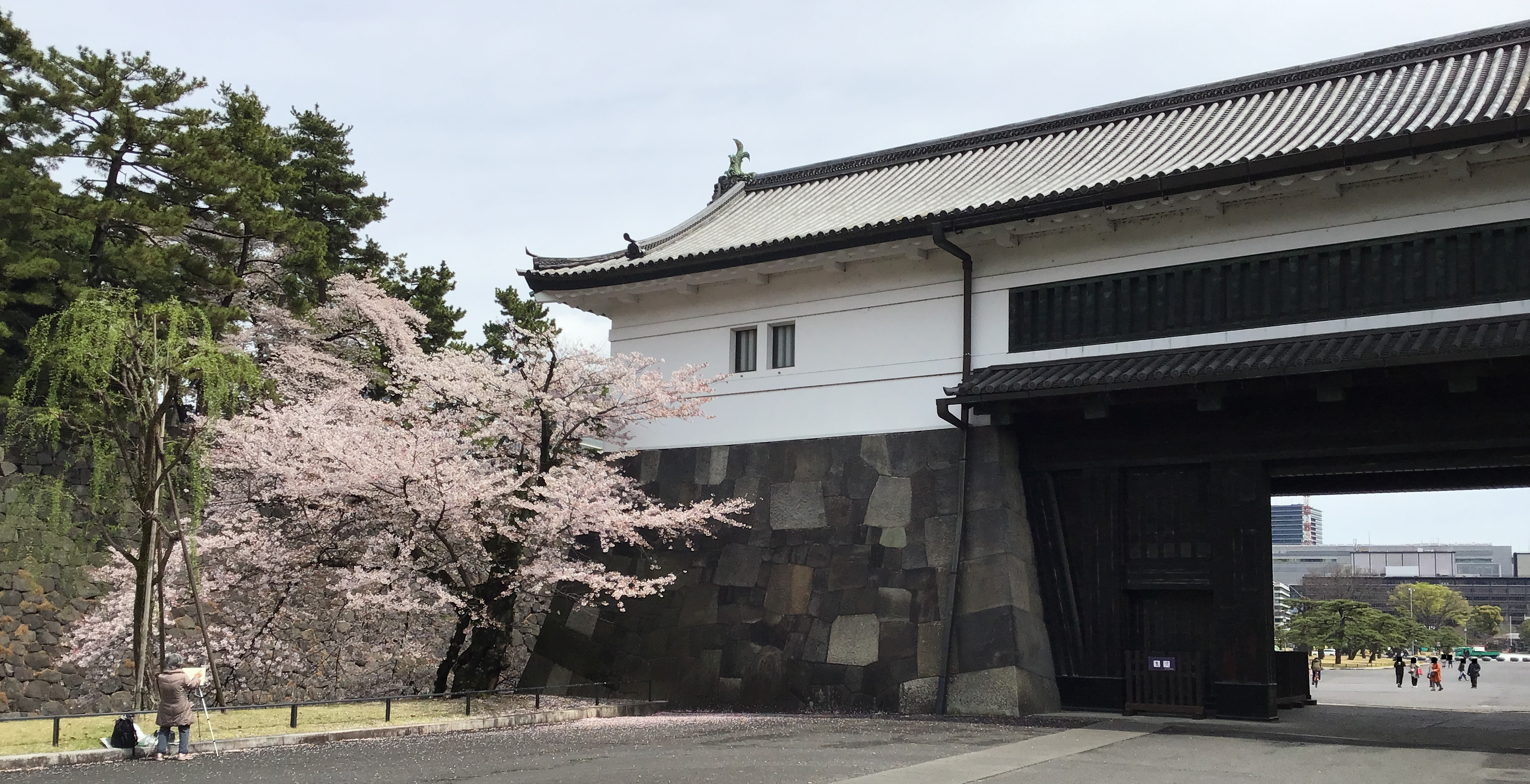 The inside of the gate